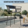Afbeelding van Outsunny 4-delige ergonomische tuinstoelen met armleuning 120 kg donkergrijs