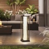 Afbeelding van Outsunny Rieten Lamp Staal, PE-Rattan 22L x 22B x 77H cm Grijs