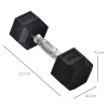 Afbeelding van HOMCOM Zeshoekige dumbbellset van 2 gietijzeren dumbbells, 2 x 4 kg, zwart rubberen handvat