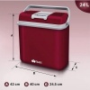 Afbeelding van Tillvex elektrische koelbox 24L | Mini-koelkast voor auto en camping | Koelt & verwarmt (Rood)