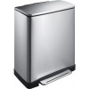Afbeelding van EKO E-Cube 50L pedaalemmer - RVS en kunststof - Mat RVS prullenbak