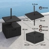 Afbeelding van Outsunny 3-in-1 Parasolstandaard 80 kg, vulbaar met planten, met wielen, zwart voor balkon