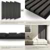 Afbeelding van tectake® Akoestische Wandpanelen - Set van 4 - 60 x 120 cm - Zwart Eiken - Geluidsisolatie