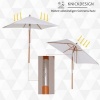 Afbeelding van Outsunny Parasol van Tannenhout, Bamboe, Polyester - Crèmewit - L200 x B150 x H235 cm