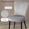 Afbeelding van HOMCOM Set van 4 Eetkamerstoelen met Rugleuning - Staal Grijs 46 x 65 x 87 cm