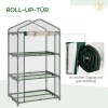 Afbeelding van Outsunny Kas van metaal en kunststof - 69L x 49B x 125H cm - Transparant