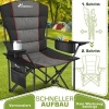 Afbeelding van TRESKO® Opvouwbare Campingstoel tot 150 kg | Klapstoel met Armleuningen & Bekerhouder