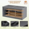 Afbeelding van PawHut Zwerghamsterkooi van Hout met Trappen - Drie Verdiepingen, Grijs 115 x 57 x 55 cm