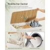 Afbeelding van SONGMICS Wasmand met deksel - 3 compartimenten - 170L - Bamboe - Wit - 70 x 40 x 61 cm