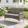 Afbeelding van Outsunny Rattan Loveseat - PE-rattan, staal - 115L x 63B x 85H cm - Lichtgrijs