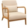 Afbeelding van HOMCOM Accent Stoel - Fluweel (100% polyester) - 61x78x76cm - Beige