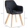 Afbeelding van HOMCOM Eetkamerstoel van Samt (100% Polyester), Gummihout - 54L x 57B x 80H cm - Zwart