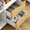 Afbeelding van HOMCOM Keukentrolley met werkblad, laden, soft-close deur en handgreep, 107x50x85cm, eiken