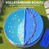 Afbeelding van Outsunny Rond Zwembadafdekking Ø 450 cm, Waterdicht met Veiligheidstouw, Blauw