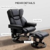 Afbeelding van HOMCOM Relaxfauteuil met voetensteun - Kunstleer, staal - Zwart