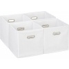 Afbeelding van Set van 4 opvouwbare kastmanden - 30x30x30 cm - wit met 2 handgrepen - voor speelgoed