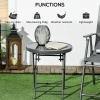 Afbeelding van Outsunny Φ45cm Ronde Opvouwbare Bijzettafel met Imitatie Marmeren Top, Zwart