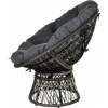 Afbeelding van Outsunny Papasan fauteuil met grijze rotan bekleding en 360 graden draaifunctie