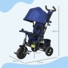 Afbeelding van HOMCOM Kinderdriewieler Polyester, Metaal 102L x 49B x 102H cm Blauw
