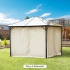 Afbeelding van Outsunny Universele zijwandset met panelen, haken en C-ringen voor pergola's, beige