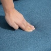 Afbeelding van HOMCOM Polstersessel met kussen, loungestoel met linnenlook, staal, donkerblauw, 76 x 68 x 80 cm