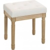 Afbeelding van Homcom Voetenbank - Polyester, Rubberhout - 42L x 32B x 46,5H cm - Beige