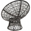 Afbeelding van Outsunny Papasan fauteuil met grijze rotan bekleding en 360 graden draaifunctie