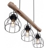 Afbeelding van Globo - hanglamp Mina - natuurlijk zwart - hout en metaal - grote eettafel lamp - E27