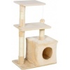 Afbeelding van PawHut Krabpaal met sisal en pluche kattenspeelgoed, 80 cm hoog, beige