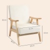 Afbeelding van HOMCOM Sessel van polyester, schuimstof - 80L x 65B x 83H cm - Crèmewit