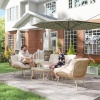 Afbeelding van Outsunny Rattan Sofa Set - PE-rattan, metaal - 138L x 77B x 78H cm - Beige