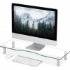 Afbeelding van Glazen tv-verhoger - Monitorstandaard - Verstelbare laptopstandaard 9-11 cm - 70x24 cm transparant