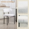 Afbeelding van HOMCOM Eetstoel van polyester en staal 51L x 51B x 76H cm Crèmewit