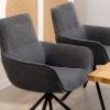 Afbeelding van HOMCOM Eetkamerstoel Donkergrijs Polyester en Metaal 67x64x87 cm