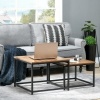 Afbeelding van HOMCOM salontafelset - 2 tafels - spaanplaat - staal - bruin