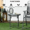 Afbeelding van Outsunny Bijzettafel van Metaal met Wit Veiligheidsglas