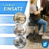 Afbeelding van TRESKO® Draaibare werkkruk met wielen, hoogte verstelbaar, 10 cm dik kussen, 8 kleuren (zwart)