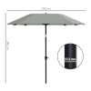 Afbeelding van Outsunny Parasol Ø233 cm, met knikfunctie, windvast, voor strand, balkon en tuin, donkergrijs
