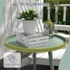 Afbeelding van Outsunny Ronde tuin salontafel, bijzettafel met stalen rand, Ø 40 x 50 cm, groen