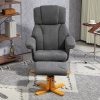 Afbeelding van HOMCOM Relaxfauteuil met Ottoman - Donkergrijs, 79L x 80B x 104H cm