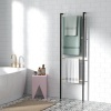Afbeelding van HOMCOM Handdoekladder, 49 x 167,5 cm, ruimtebesparende handdoekhouder met 4 stangen, zwart