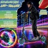 Afbeelding van RE:SPORT® Cityroller voor kinderen en volwassenen met LED, bel en draagband | Opvouwbare scooter met