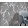 Afbeelding van Erismann Vliesbehang met bladeren en bloemen in grijs metallic 10402-10