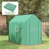 Afbeelding van Outsunny Vervangingszeil voor broeikas, 140 x 213 x 190 cm, met raam en deur, groen