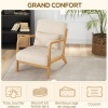 Afbeelding van HOMCOM Accent Stoel - Fluweel (100% polyester) - 61x78x76cm - Beige