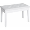 Afbeelding van HOMCOM Pianobank van Gummihout, Kunstleer - 76L x 36B x 50H cm - Wit