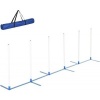 Afbeelding van PawHut Honden slalompalen voor behendigheidstraining met tas - Wit en blauw