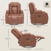 Afbeelding van HOMCOM Massage Relaxfauteuil - Kunstleer - 94L x 85B x 104H cm - Lichtbruin