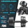 Afbeelding van RE:SPORT Verstelbare halterset 15/20/30/40 kg | Korte halters met gewichten voor thuisfitness