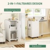 Afbeelding van HOMCOM Strijkplankkast van spaanplaat, 100% polyester - Wit - 99,5L x 43B x 83H cm